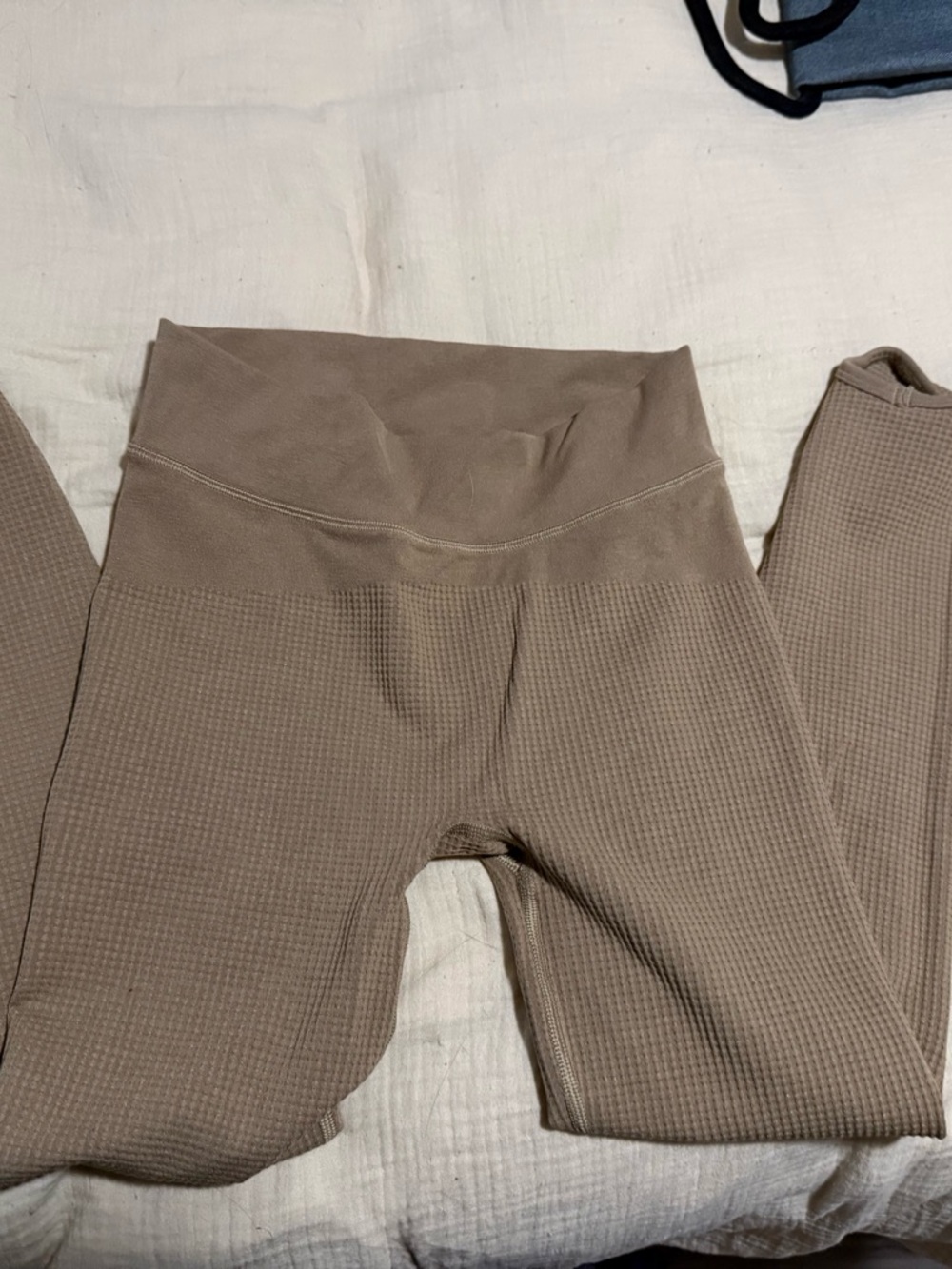 Gymshark Waffle-Knit Leggings - Taupe Brown
